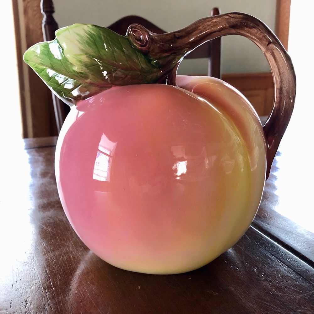 Lovely peach shaped pitcher from Pottery Barn